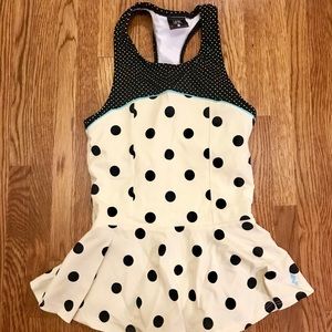 Lime Ricki Cream Dot Peplum Tankini Top